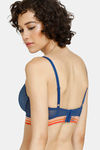 Zivame Urban Leisure Padded Non Wired 3/4th Coverage T-Shirt Bra - Navy Peony — thumbnail 2